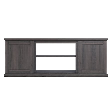 Manhattan Comfort Franklin 60" TV Stand with 2 Doors and Open Shelves in Heavy Brown TVFP3-BR